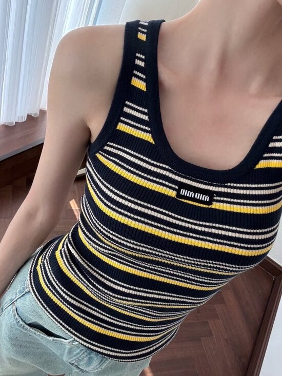 Miu Miu Orange Striped Camisole